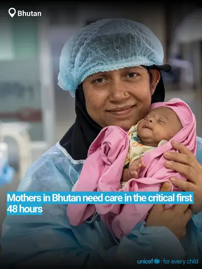 Postnatal care tile for Bhutan, Bold number · English