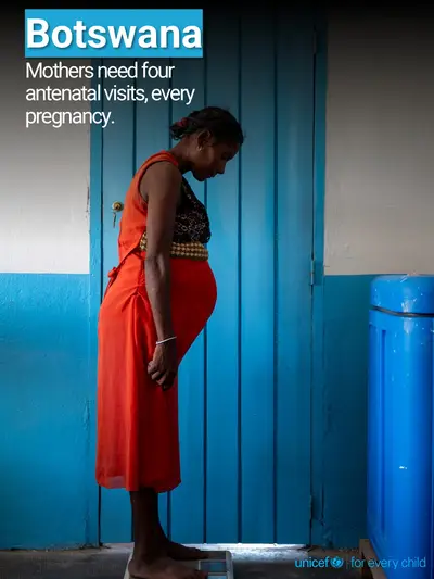Antenatal care tile for Botswana, Photo · English