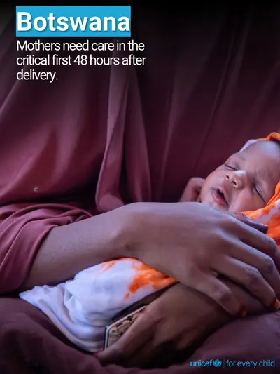 Postnatal care tile for Botswana, Photo · English