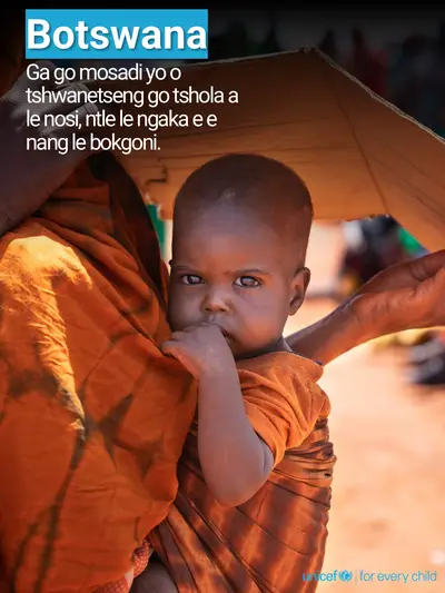 Skilled birth attendance tile for Botswana, Photo · Setswana