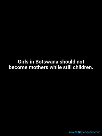 Adolescent motherhood tile for Botswana, Text only · English