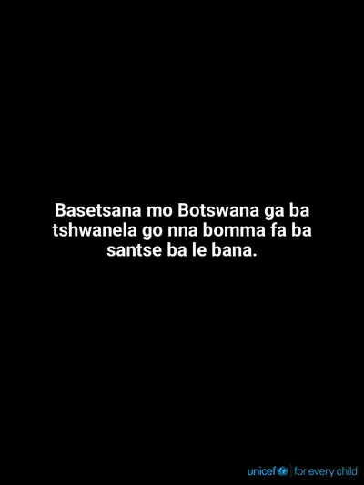 Adolescent motherhood tile for Botswana, Text only · Setswana