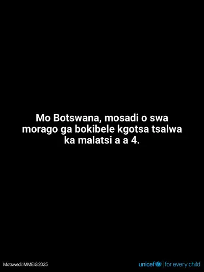 Maternal mortality tile for Botswana, Text only · Setswana