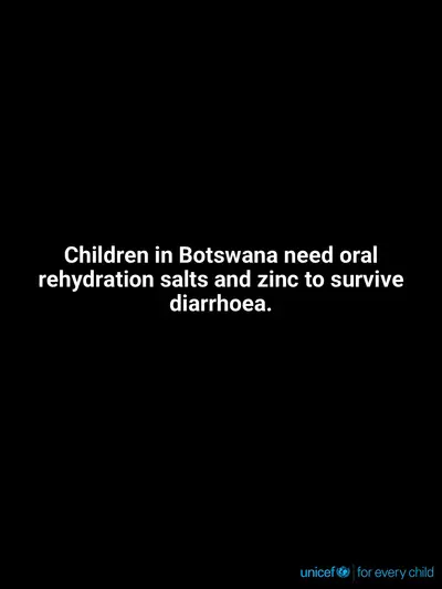 Oral rehydration salts tile for Botswana, Text only · English