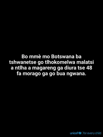 Postnatal care tile for Botswana, Text only · Setswana