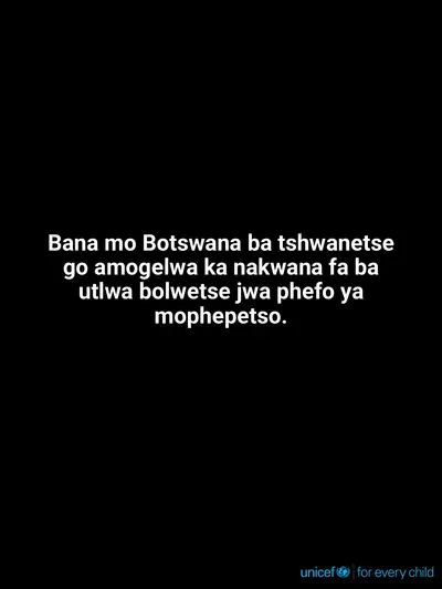 Childhood pneumonia tile for Botswana, Text only · Setswana