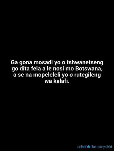 Skilled birth attendance tile for Botswana, Text only · Setswana