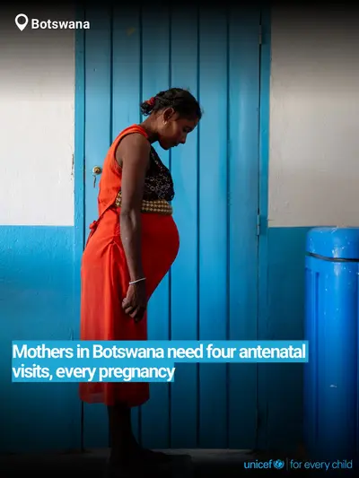 Antenatal care tile for Botswana, Bold number · English