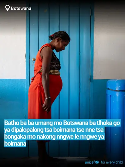 Antenatal care tile for Botswana, Bold number · Setswana