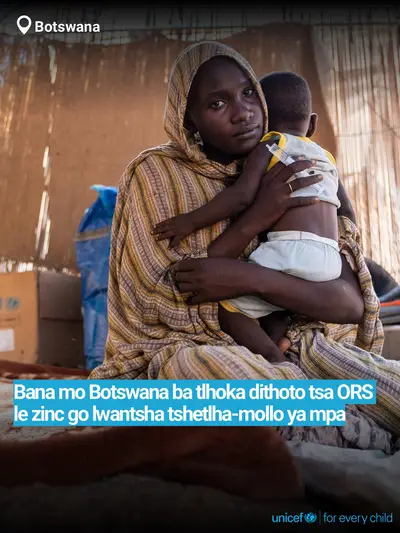 Oral rehydration salts tile for Botswana, Bold number · Setswana