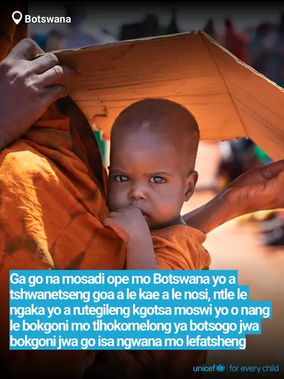 Skilled birth attendance tile for Botswana, Bold number · Setswana