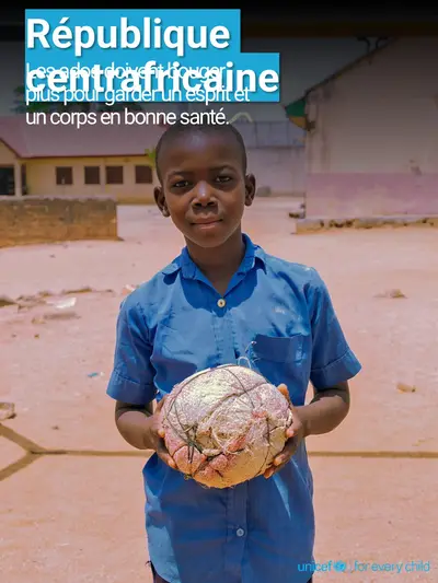 Adolescent physical activity tile for Central African Republic, Photo · French
