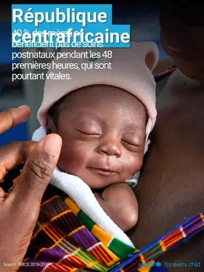 Postnatal care tile for Central African Republic, Photo · French