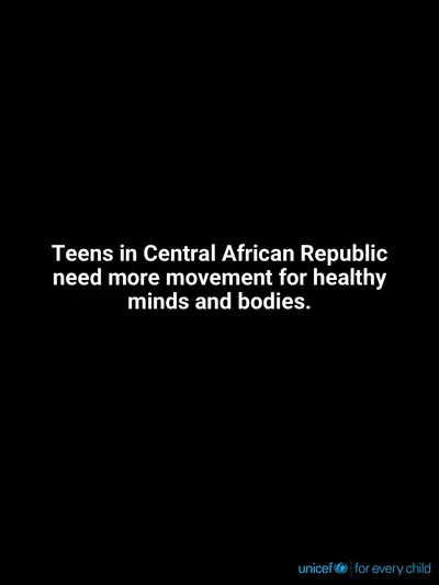 Adolescent physical activity tile for Central African Republic, Text only · English