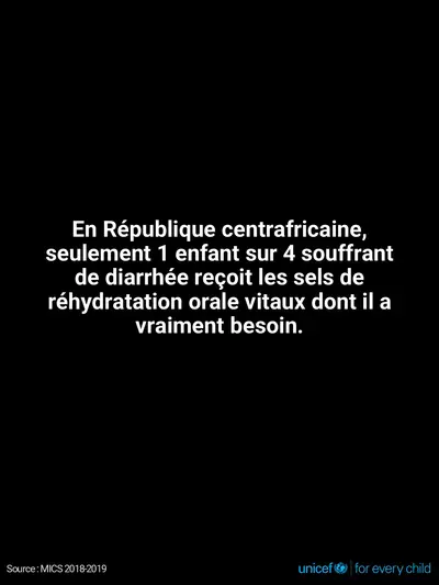Oral rehydration salts tile for Central African Republic, Text only · French