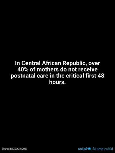 Postnatal care tile for Central African Republic, Text only · English