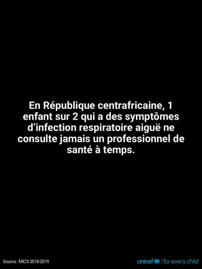 Childhood pneumonia tile for Central African Republic, Text only · French