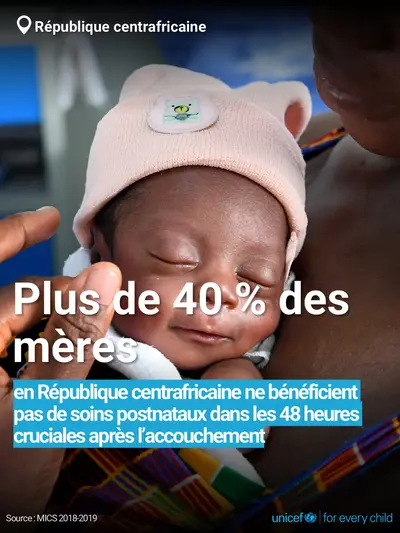 Postnatal care tile for Central African Republic, Bold number · French