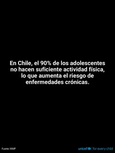 Adolescent physical activity tile for Chile, Text only · Spanish