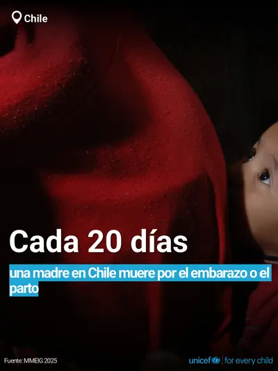 Maternal mortality tile for Chile, Bold number · Spanish