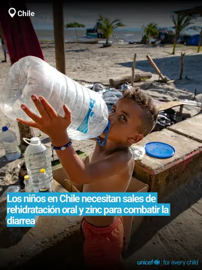 Oral rehydration salts tile for Chile, Bold number · Spanish