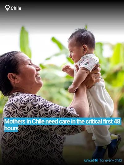 Postnatal care tile for Chile, Bold number · English