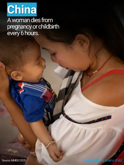 Maternal mortality tile for China, Photo · English