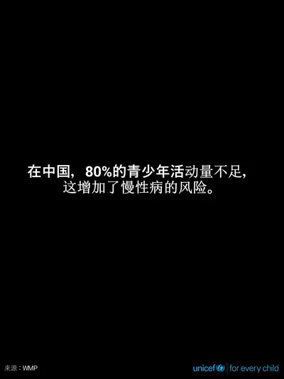 Adolescent physical activity tile for China, Text only · Chinese