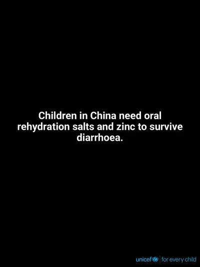 Oral rehydration salts tile for China, Text only · English