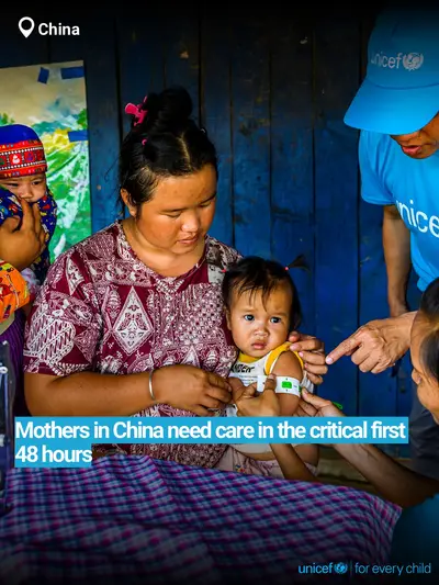 Postnatal care tile for China, Bold number · English