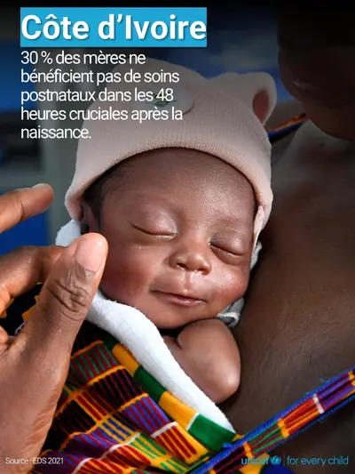 Postnatal care tile for Côte d'Ivoire, Photo · French