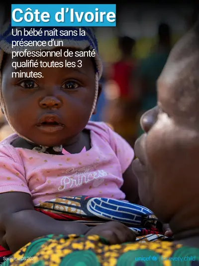 Skilled birth attendance tile for Côte d'Ivoire, Photo · French