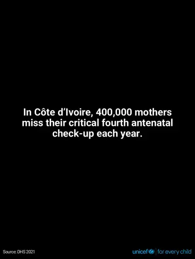 Antenatal care tile for Côte d'Ivoire, Text only · English