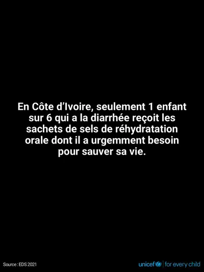 Oral rehydration salts tile for Côte d'Ivoire, Text only · French