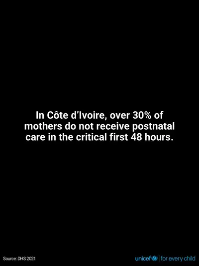 Postnatal care tile for Côte d'Ivoire, Text only · English