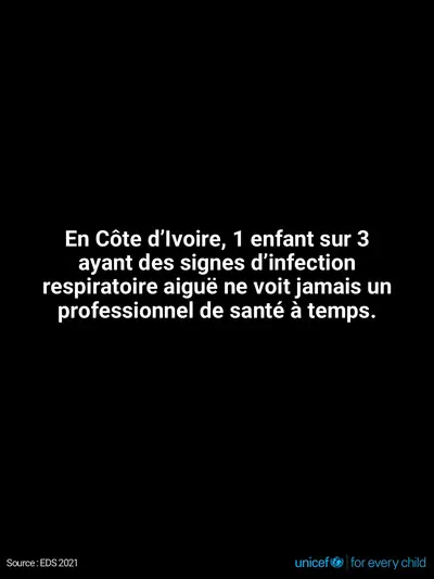 Childhood pneumonia tile for Côte d'Ivoire, Text only · French