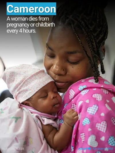 Maternal mortality tile for Cameroon, Photo · English