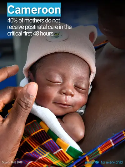 Postnatal care tile for Cameroon, Photo · English