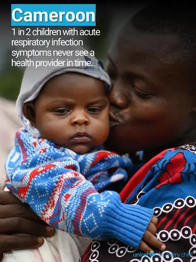 Childhood pneumonia tile for Cameroon, Photo · English