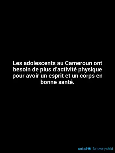 Adolescent physical activity tile for Cameroon, Text only · French