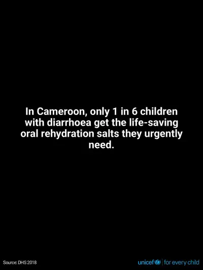 Oral rehydration salts tile for Cameroon, Text only · English