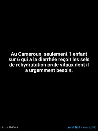 Oral rehydration salts tile for Cameroon, Text only · French