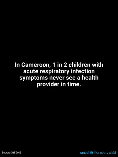 Childhood pneumonia tile for Cameroon, Text only · English