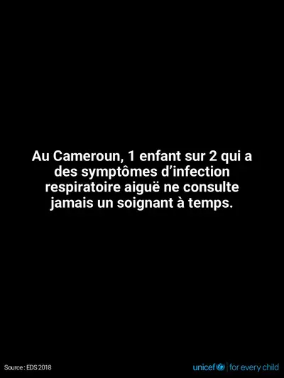 Childhood pneumonia tile for Cameroon, Text only · French