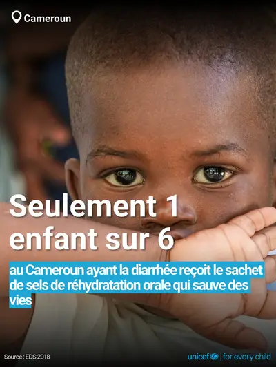 Oral rehydration salts tile for Cameroon, Bold number · French