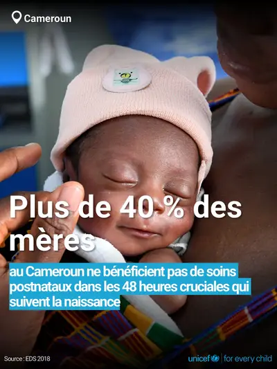Postnatal care tile for Cameroon, Bold number · French