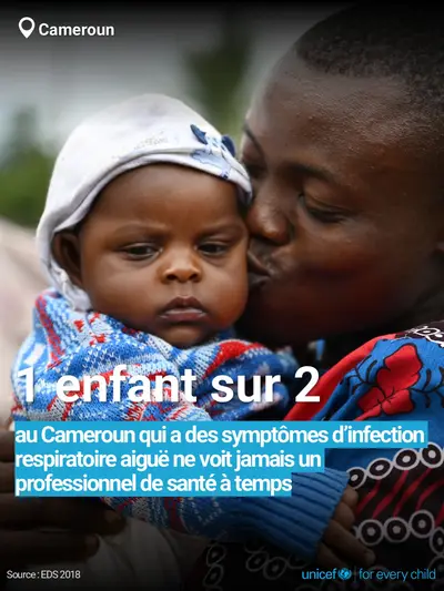 Childhood pneumonia tile for Cameroon, Bold number · French