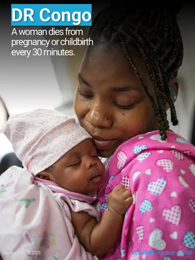 Maternal mortality tile for Democratic Republic of the Congo, Photo · English