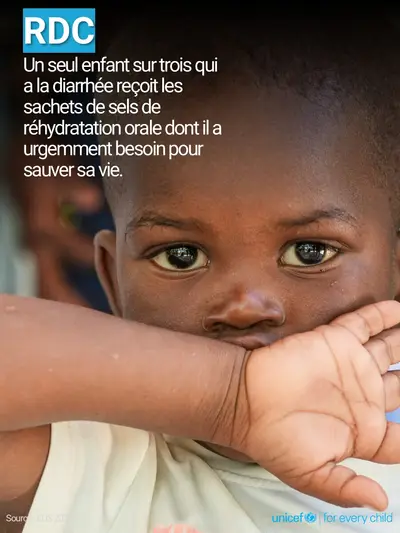 Oral rehydration salts tile for Democratic Republic of the Congo, Photo · French