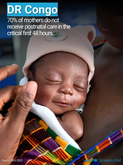 Postnatal care tile for Democratic Republic of the Congo, Photo · English